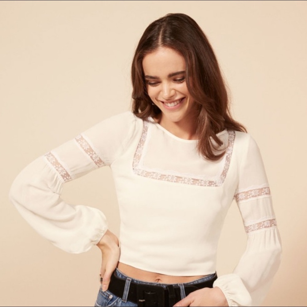 Reformation Marion Top in Ivory